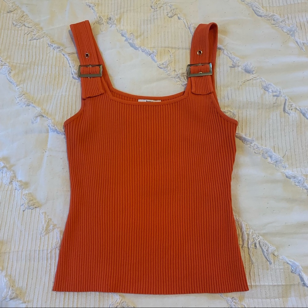 Orange Ribbed Tank - Picture 3 of 5